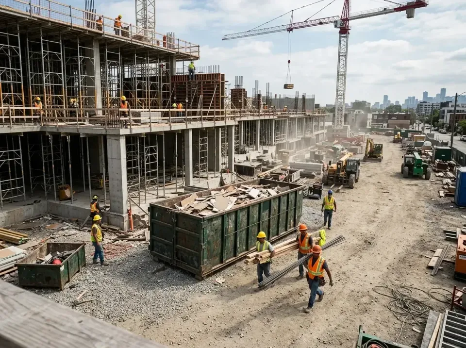 commercial-construction-site-w-002 — frequently asked questions, Low Cost Construction Dumpster Rental in Lake Crystal, MN